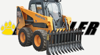 Skid Steer Loader Equipped With Root Rake