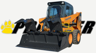 Skid Steer Equipped With Rock Grapple Bucket