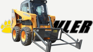 Skid Steer Equipped With Sod Roller Attachment